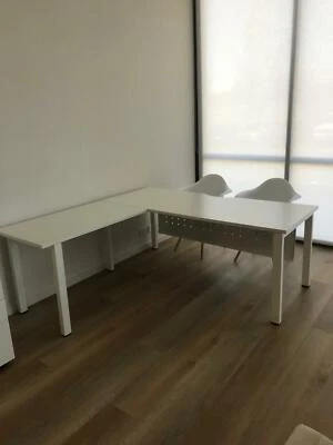 Officeworks Stilford S2 V3 Radius Corner Workstation White Desks Officeworks Stilford S2 V3 Radius
