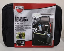 Auto Drive 3-in-1 Backseat Organizer with Cooler & Backpack ~ NEW