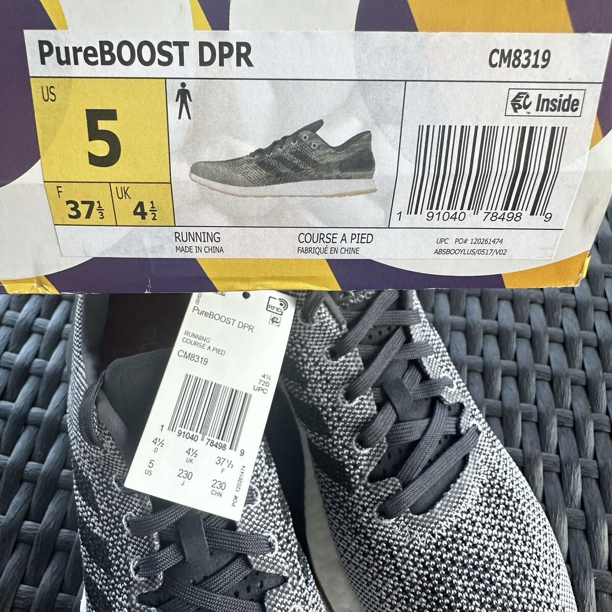 Adidas PureBoost DPR Carbon Grey Men's Athletic Shoes CM8319 Adidas PureBoost DPR Carbon Grey Men's Athletic Shoes CM8319