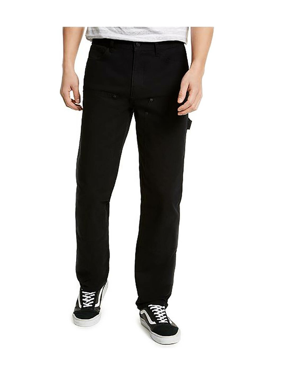 Sun + Stone Men's Rowland Relaxed Fit Carpenter Pants Black 36 X