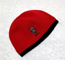 NWT Ralph Lauren INFANT KNIT BEANIE Ski Bear RED NAVY Fleece  BOYS 9M-24M
