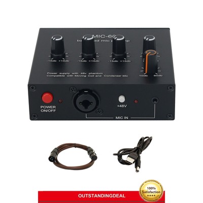 MIC-60 Balanced Mic Preamp Built-in 48V Phantom Power Supply   Micro Amp #A6-35
