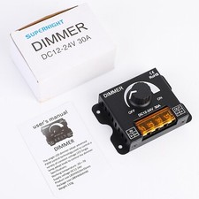 DC 12V-24V 30A Knob ON/Off Switch LED Light Strip Dimmer PWM Dimming Controller