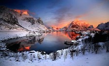 Landscape norway winter nature lake nordic s cold snowy Custom Gaming Mat Desk