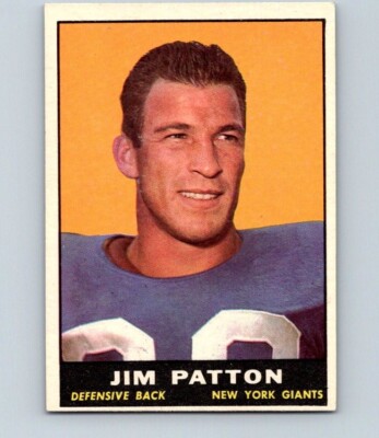 1961 TOPPS FOOTBALL #92 JIM PATTON                        MID GRADE  KR