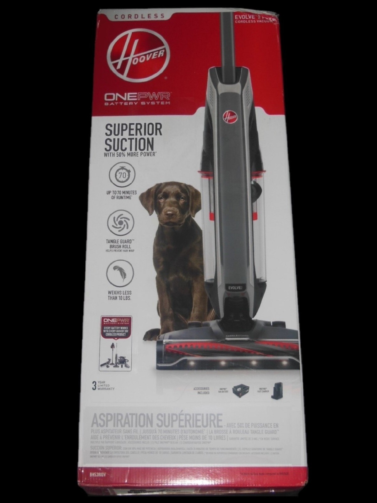 Hoover ONEPWR Evolve Pet Elite Cordless Bangles Upright Vacuum Cleaner BH53801V