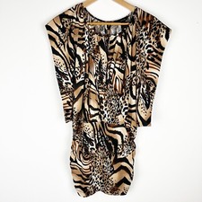 Ali Miles Animal Print Dress Sleeveless Sz Medium