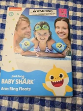 Pinkfong Baby Shark Inflatable Blue Arm Ring Floats for Swimming Ages 2+