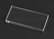 10 Pack - 1" x 2" Rectangle Glass Tiles - 2 Flat Sides - Clear Glass Craft DIY