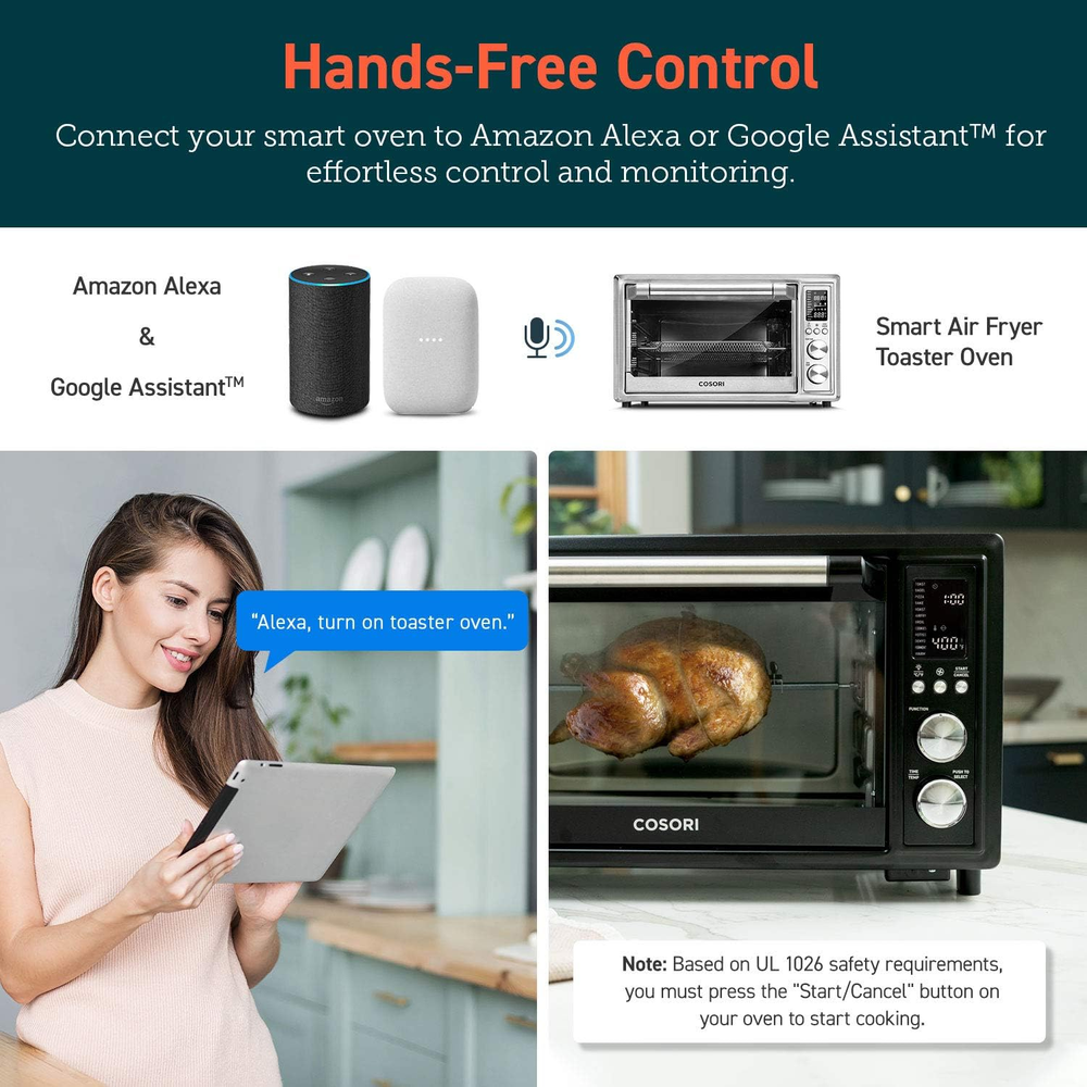 Smart 32Qt 13-in-1 Air Fryer Toaster Oven with App & Voice Control