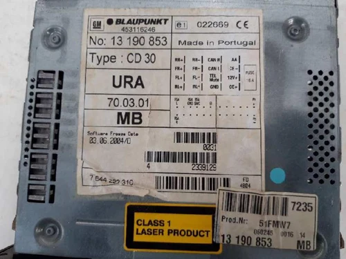 13190853 Sistema Audio/Radio Cd para OPEL VECTRA C CARAVAN Comfort 2005 5626053 - Imagen 7 de 10