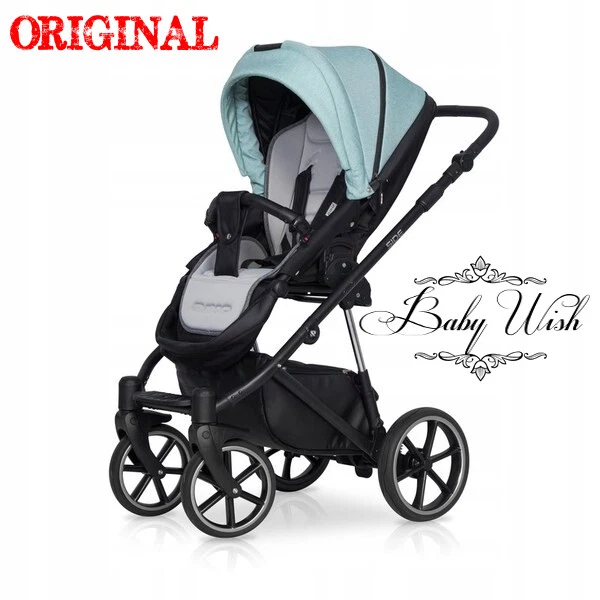RIKO SIDE BABY PRAM STROLLER BUGGY 2in1 CARRYCOT + PUSHCHAIR