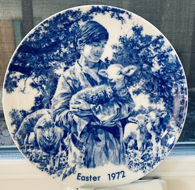 Collector Plate Easter 1972 Shepherd & Lamb 8'' EA Babka Antique Trader Weekly