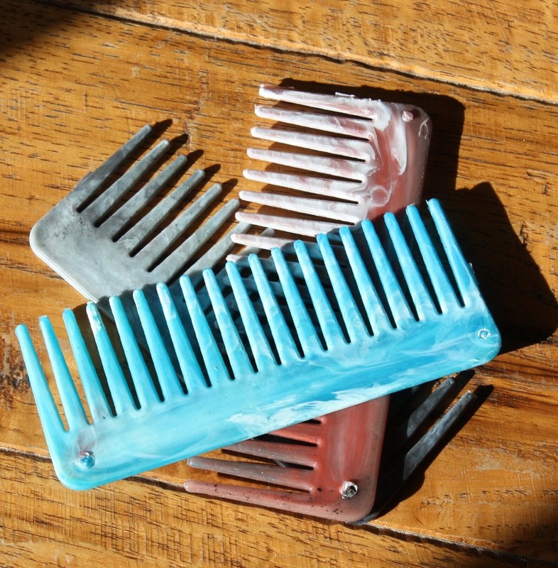 Recycled Plastic Combs Lot of 3 Wide Tooth Combs Great For Long Tangled Hair