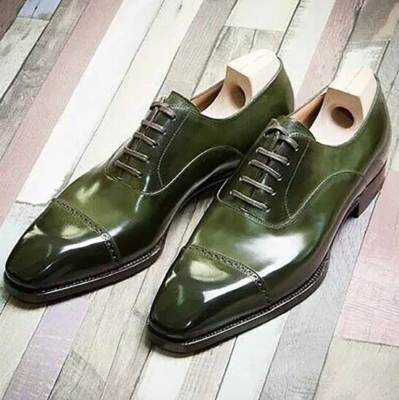 olive green dress shoes Mens Sophisticated Diamond Cutout Antonio Cerrelli 6873 8.5 as each pair is fully handmade by skilled artisans Shop Green Leather Whole Cut