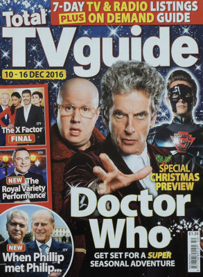 TOTAL TV GUIDE 10 DEC 2016 . DOCTOR WHO PETER CAPALDI MATT LUCAS FRONT COVER