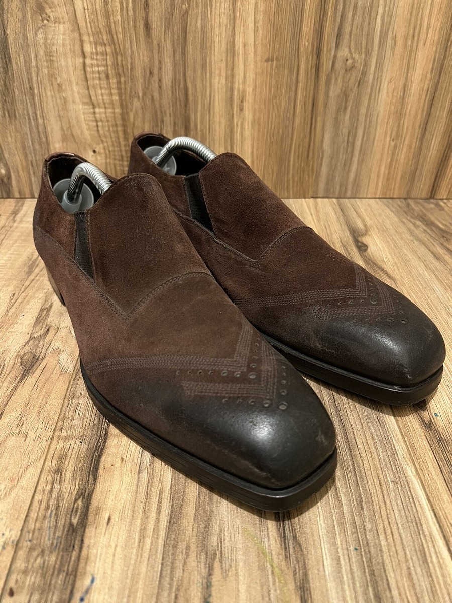 Prada Milano Loafers Brown Distressed Made In ?? Sz 7.5uk 