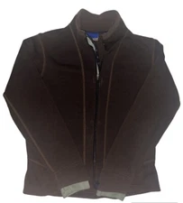 Irideon Jacket Youth Girls Large Brown USA Full Zip Equestrian Riding Sweater