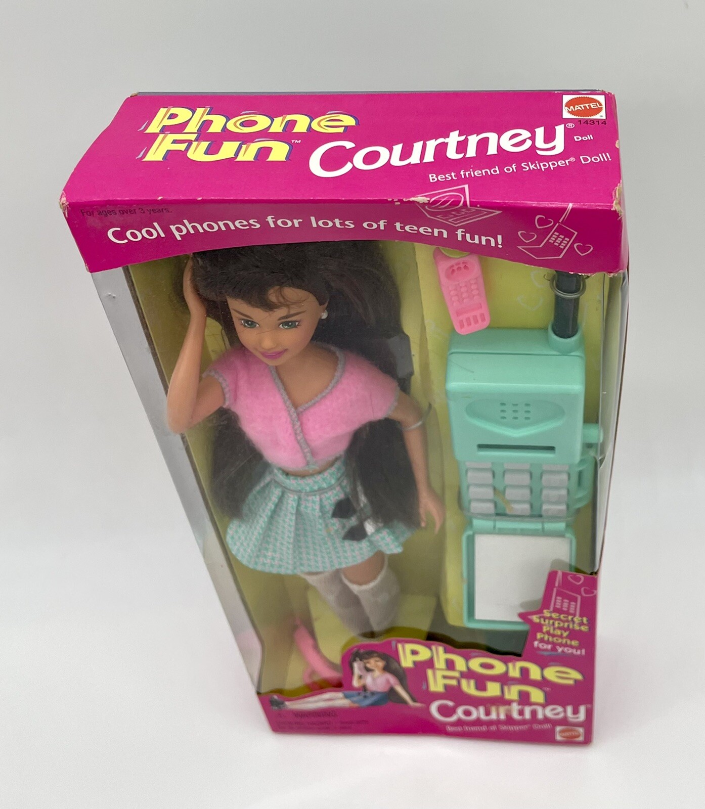 Poupée de collection rare Barbie 1995 Phone Fun Courtney certifiée NRFB d'origine Malaisie