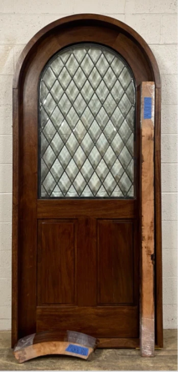 PUERTA SÓLIDA Caoba Africana 2" Grueso Vidrio Biselado Triple Acristalamiento 2 Juegos Borde Foto 3 de 4