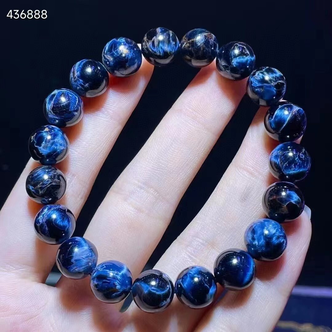 Genuine Natural Pietersite Blue Stone Round Beads Healing Bracelet