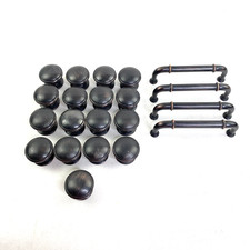 Knobs / Drawer Pulls Lot of 21 Brushed Bronze Colored Metal Cabinet Handles
