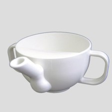 Krankentasse Schnabeltasse lange Tülle 2 Henkel 250 ml weiss