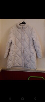 Ladies New Cream Quilted Coat By Centigrade QVC Sz 30