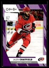 2023-24 O-Pee-Chee Purple Border Jalen Chatfield 24/49 Carolina Hurricanes #267