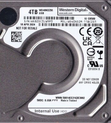 WD40NDZM-11BCZS1 s/n: WX82DC APR / 2024 4TB USB-C 2.5 Spyglass-3