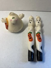 Vintage Robert Allan Halloween Tapers And Happy Ghost Trick or Treat Candles