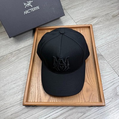 AMIRI new style black cotton baseball cap, one size adjustable, unisex.