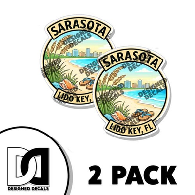 #ad Sarasota Lido Key Destination Decals Travel Stickers 2 PACK $6.99
