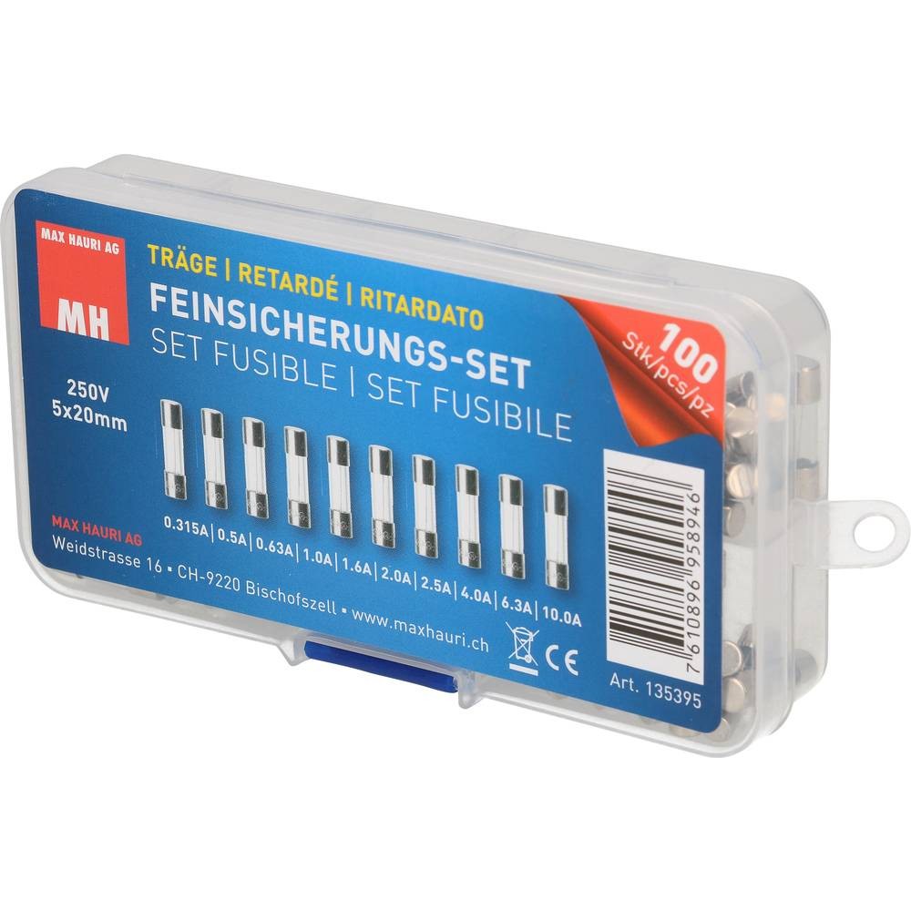 Micro-fusibles 5x20mm temporisés Max Hauri 135395 pour boîtier électronique