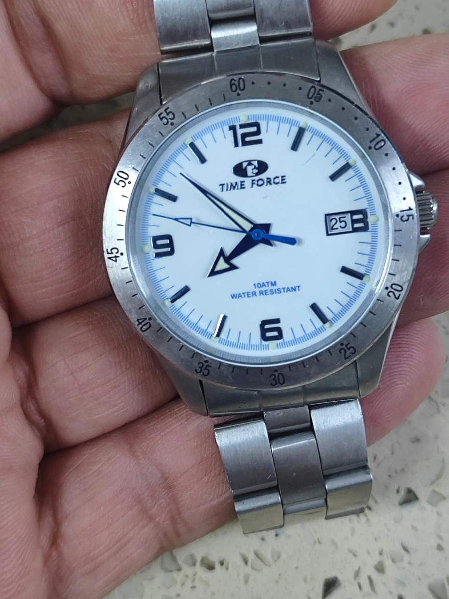 Vintage Time Force Watch -Diver 100 m  Quartz - 40mm Steel Men  Not Used.