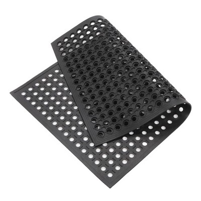 Hexagonal Drainage Anti-Fatigue Rubber Floor Mat 35''x23'' Non-Slip Kitchen Mat