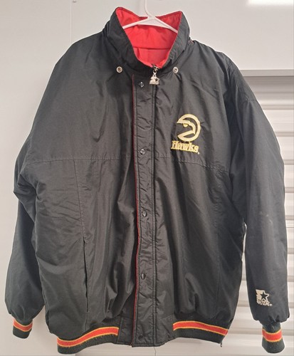 Vintage Starter NBA Jacket Atlanta Hawks Puffer Super Rare Logo Size XL - Image 1