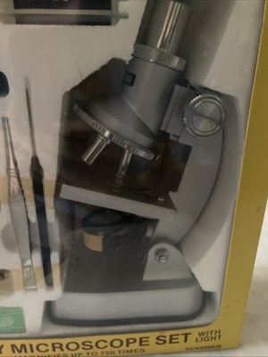 vintage 1980s edu science microscope set w/light + projector