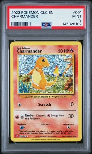 2023 POKEMON CLC-CLASSIC CHARIZARD & HO-OH EX DECK #001 CHARMANDER PSA 9
