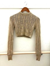 KITH Women Top Size XS Beige Cropped Knit Sweater Limited Edition VHTF Popular P