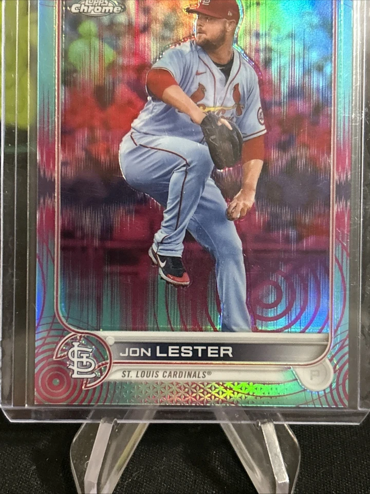 2022 Topps Chrome #187 Jon Lester Cotton Candy Sonic Refractor /199 - Pack Fresh - Image 2 of 4