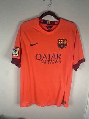 Nike FC Barcelona 14-15 Away Mango Pink Kit Jersey Authentic Size