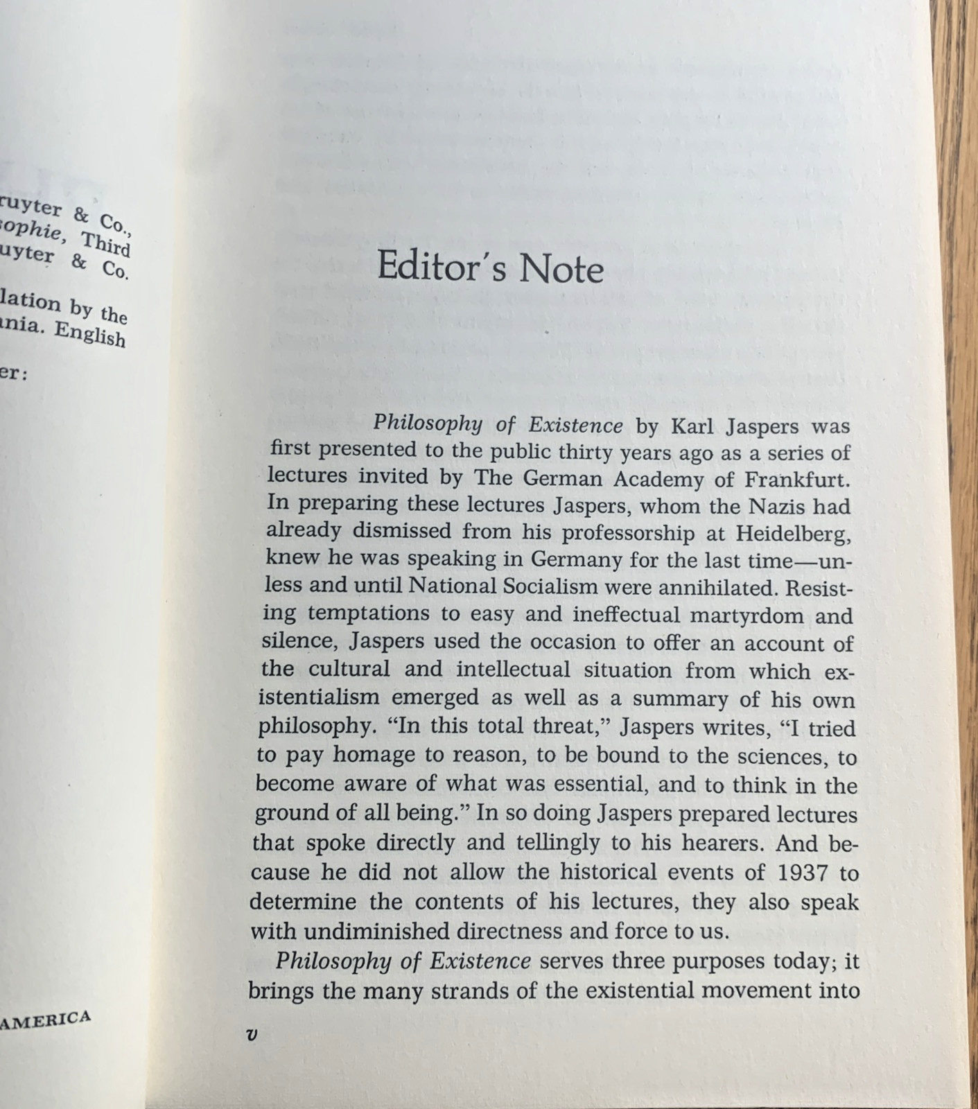 Karl Jaspers Philosophy of Existence Paperback 2nd Print 1972 - Good