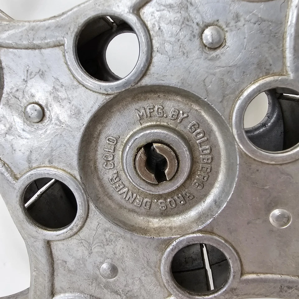 CARRETE PROYECTOR DE PELÍCULA ANTIGUO 35mm DE COLECCIÓN 2000' GOLDBERG BROS. con NÚMEROS GRABADOS Foto 4 de 4