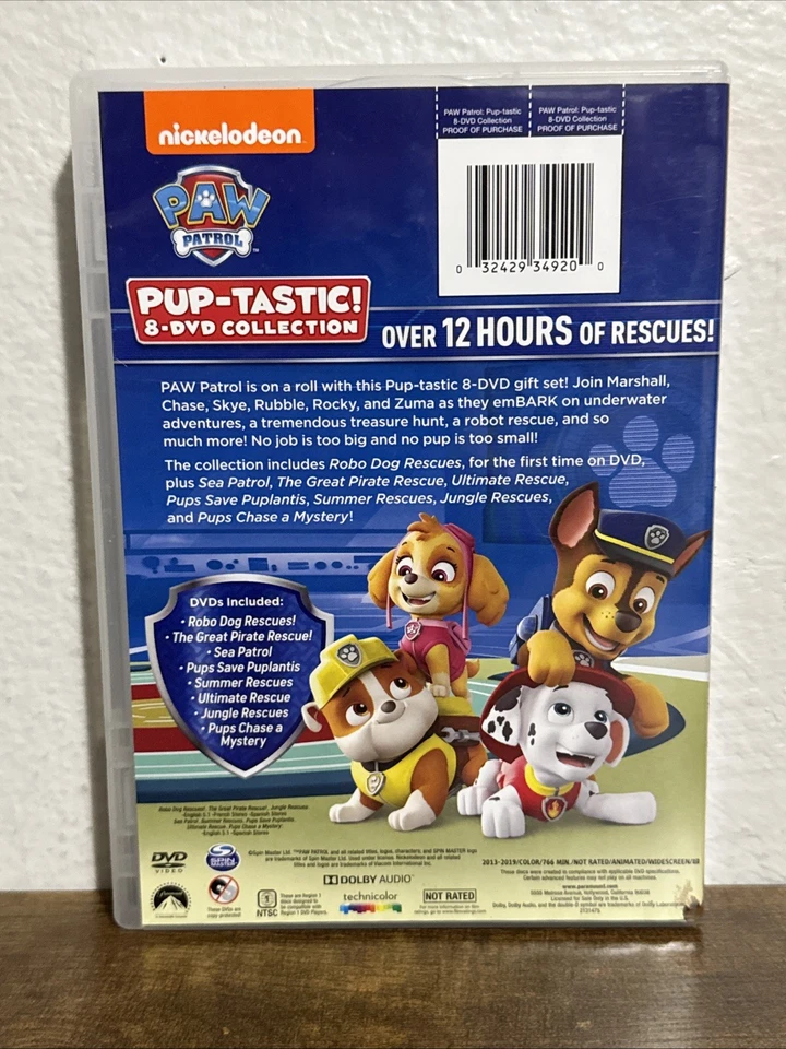 PAW Patrol: PUP-tastic! 8-DVD Collection Excellent Condition  - Image 2 of 2