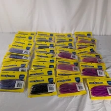 Massive Lot Of 42 Packs Of Luck E Strike Curtail Worms Various Colors Free Ship
