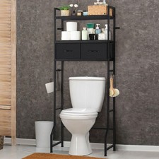 Black Over The Toilet Storage Cabinet, Over Toilet Bathroom Organizer Freesta...