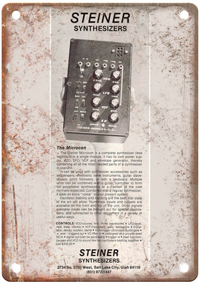 STEINER Analog Keyboard Synthesizer Magazine Ad Retro Look Metal Sign R236