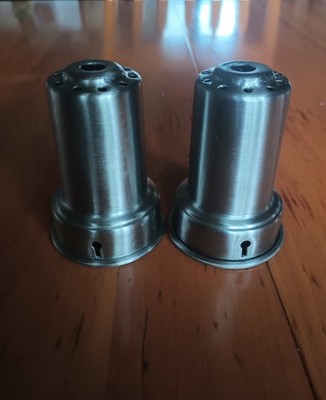 3 chain light parts, Set of Two, Raw Steel, Socket Covers