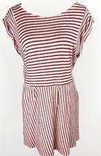 By Together Anthropologie Women's Red & White Striped Knit Midi Dress Size Large